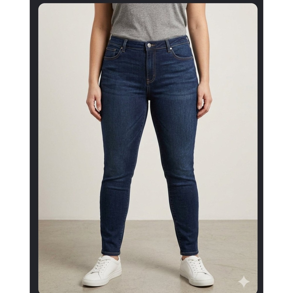 a.n.a A New Approach Womens Skinny Jeans Dark Wash Blue Denim Size 18 High Rise